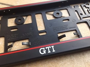 Brand New Genuine VW 'GTI' License Plate Holder Frame Surround - Picture 1 of 6