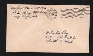 OPC 1945 Soldier Mail APO 689 NY a Camp Lee VA 45657 - Imagen 1 de 2