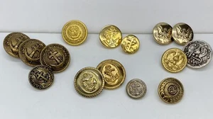 15 Various US & Canadian Metal Military Buttons Navy Army Canal Vieux Much More! - Picture 1 of 12