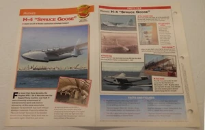 Howard Hughes H-4 Spruce Goose Hoja de especificaciones Avión del mundo Folleto - Imagen 1 de 2