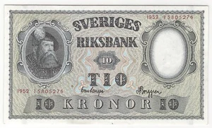 SWEDEN 10 Kronor 1952 P:40m XF - Picture 1 of 2