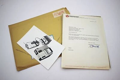 1971 Photovolt Corp. Photograph & Letter About there TLC Densitometer - Image 1 of 3