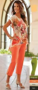 Übergröße 20W Kontrollnetz 5 Taschen Köper Capri orange Monroe und Main neu - Bild 1 von 2