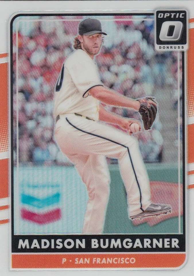 MADISON BUMGARNER DONRUSS OPTIC HOLO SILVER REFRACTOR GIANTS #150 2016 16 PANINI - Image 1 of 1