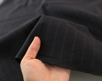 Seltener Canvas mit eingewebten Jacquard Streifen Hosenstoff Möbelstoff - Bild 1 von 3