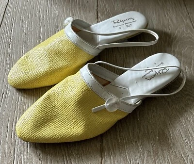 Calzado de Funcionamiento Ripon Vintage Circa 1950 Tacones Talla 8 Amarillo RARO Foto 1 de 4