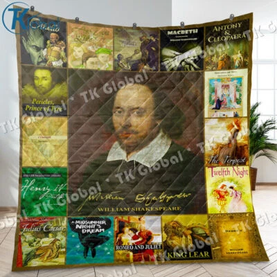 MEPERUS William Shakespeare Quilt, William Shakespeare Quilts Blankets