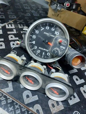 Autometer & AEM gauges set  Tachometer lights, volt, Oil, Water temp,AF and EGT - Image 1 of 3