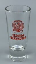 Tequila Herradura 100% Agave Tequila Style Tall Shot Glass Red Horsehoe Logo