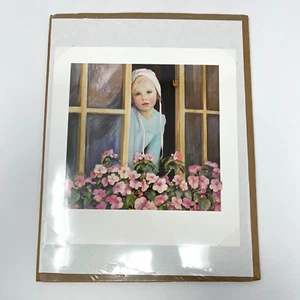 Nancy N.A. Noel Amish Girl with Flowers in Window Small Print Unframed - Picture 1 of 4