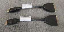 2 x Lenovo 43N9160 DisplayPort Male To DVI-D Female Monitor Adapter Cable 20cm