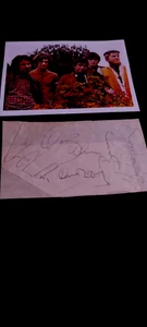 Eric Burdon With A Later Animals Lineup - Signed On Am Irregular 5 X 7 Paper Cut - Picture 1 of 2