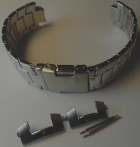 Timex ONLY FITS T2M454 T2M453 20mm Watch Band T-Series Perpetual Calendar Silver - Picture 1 of 10