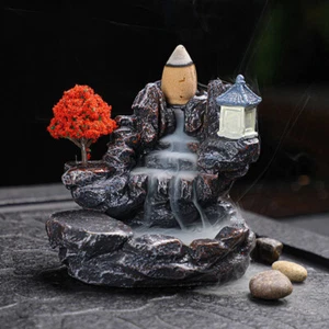 Backflow Incense Holder Waterfall Burner Home Decor Aromatherapy Ornament Cones - Picture 1 of 9