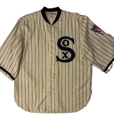 Camiseta de béisbol 1917 de franela de lana de los Medias Blancas, Joe Jackson sin zapatos Foto 1 de 4