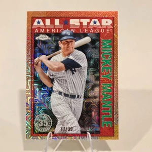 2025 Topps Chrome Mickey Mantle Green Refractor /99 Yankees #90ASC-43 - Picture 1 of 2