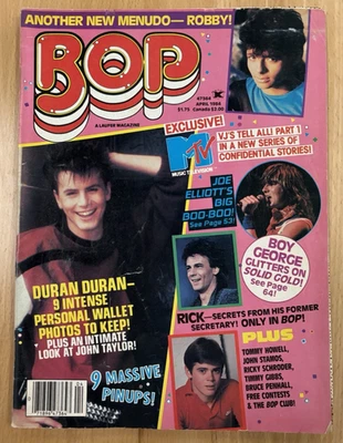 BOP Magazine April 1984 ~ Menudo Joe Elliot Adam Ant ~ Missing Centerfold Pinups - Image 1 of 4
