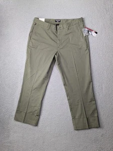 Polo Jeans Co Ralph Lauren Pants Womens 14 Olive Green Stretch Cuffed Crop - Picture 1 of 14