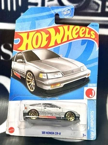 🚨 88 Honda CR-X (Silver) - HW J-Imports - Hot Wheels - MATTEL - HKJ17-M7C5 🚘 - Picture 1 of 2