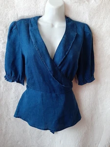 Old Navy NWT lightweight sz smalldenim wrap blouse - Picture 1 of 4