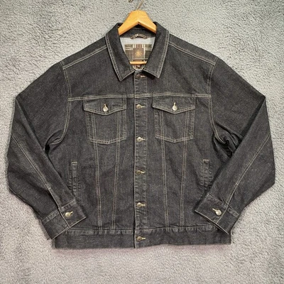The Territory Ahead Mens Denim Trucker Jacket Black XL Western Button Front - Image 1 of 4