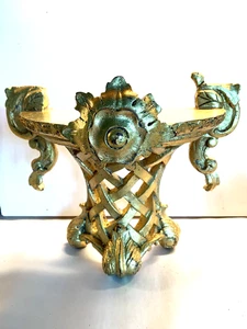 VTG Italian Wall Shelf Sconce Rococo Floating Gold Carved Florentine Lattice ART - Picture 1 of 23
