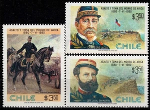 Chile 1980 Sc 568-570 Assault & Capture of Morro de Arica - no shipping to USA - Bild 1 von 1