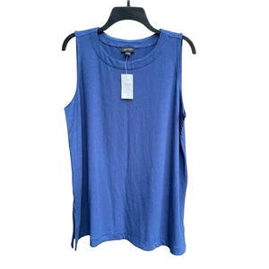 J. JILL Wearever Tank Top Women Size Large Long Layering Sleeveless Tunic Blue L - Picture 1 of 8
