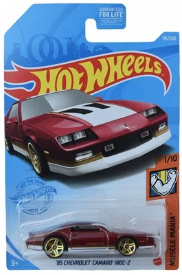 Hot Wheels '85 Chevrolet Camaro IROC-Z, Muscle Mania 1/10 - red - Image 1 of 3