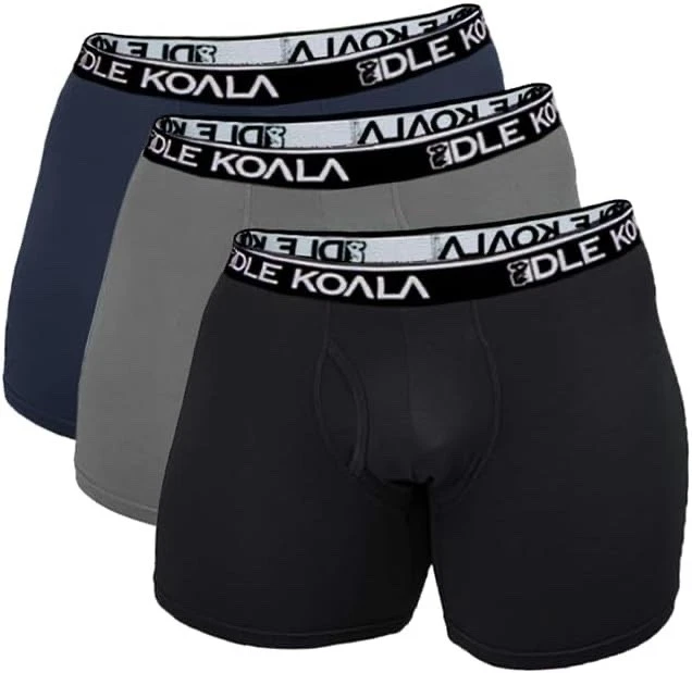 Мужское бамбуковое нижнее белье трусы-боксеры гибкий пояс упаковка 3-12 шт. черное темно-серое - Изображение 1 из 4