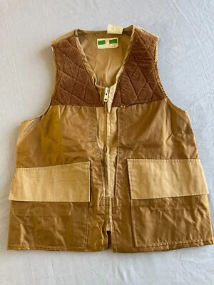Vintage Game Winner Sportswear Hunting Vest Quilted Multi Pocket Brown Small - Image 1 of 4