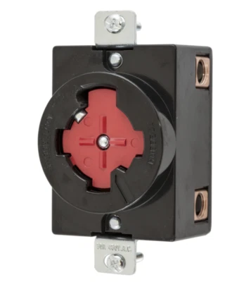 HUBBEL LOCK HBL20443 30A Locking Receptacle 3P 4W 480VAC BK - Image 1 of 2