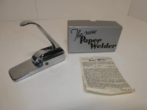 Vintage Chrom Papierschweißgerät USA Medina NY funktioniert mit Box - Bild 1 von 13