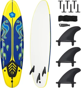  6 Ft Surfboard Stand up Surfing Board with 3 Detachable Fins, Safety Leash, Non - Picture 1 of 12