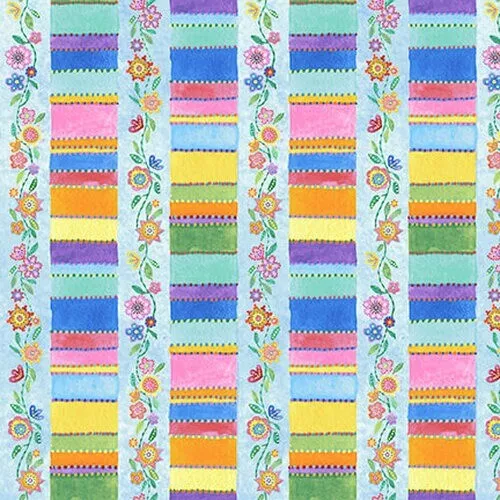 Light Blue Stripe 44" fabric by Blank Quilting, 1694-70, Loca Linda II, cotton - Image 1 of 1