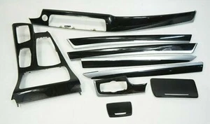 BMW F10 535I 528I 550I 2011-2013 tablero puerta consola madera oscura estilo molduras juego de 9 - Imagen 1 de 12