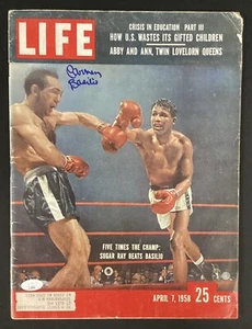 Carmen Basilio Signed Life Mag 1958 Boxing Sugar Ray Robinson Autograph Blue JSA - Picture 1 of 5