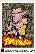 2013 AFL Champions Laserfoil Firepower Caricature FC54 Luke Shuey (W. Coast)