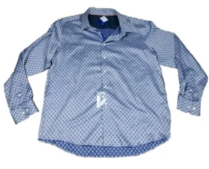 Egara Mens Shirt 2XL NWT Blue Pattern Stretch Non Iron Button up MSRP $104.00 - Picture 1 of 16