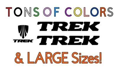 3 Piece Trek Bikes Serif Vinyl Die Cut Vinyl Decal Set Many Sizes 40+ Colors - Image 1 of 4