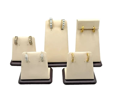 Lot of 5 Sparkling Hoop Earrings – Gold & Silver Plated, Faux Crystal Accents - Image 1 of 4