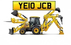 YE10 JCB, Private Plate, YELLOW, DIGGER, PLANT, BUILDER, Cherished Number, NAME - Picture 1 of 10