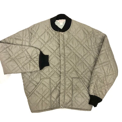 De Colección 50 60s Towncraft Pennys Gris Nylon Acolchado Ropa de Trabajo Abrigo Tareas TIENDA Chaqueta Foto 1 de 4