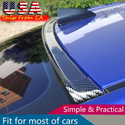 4.9ft 3D Carbon Fiber Car Rear Wing Lip Spoiler Tail Trunk Roof Trim Luxury Kit - Image 1 of 4