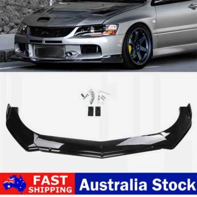 For Mitsubishi Lancer CJ CY CF Sedan Front Bumper Lip Splitter Gloss Black AU - image 1 of 4