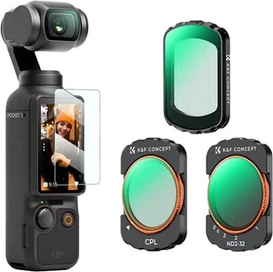 K&F Concept 3x Magnetic CPL Black mist 1/4, VND2-32 Filter Kit for Osmo Pocket 3 - Picture 1 of 7