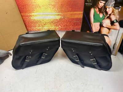 🔥Harley Honda Yamaha Suzuki Kawasaki Leather Throw Over Saddlebags🔥 - Image 1 of 4