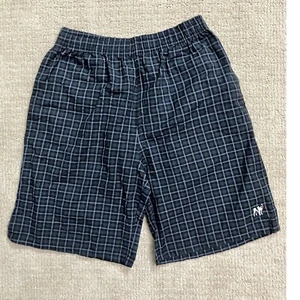 Big Dogs Plaid Volley Shorts Elastic Waist Casual Comfy Black Navy 12/14 - Picture 1 of 5