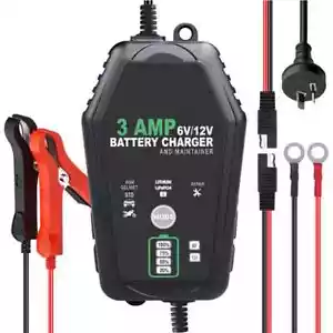 Smart Battery Charger Trickle 3A 6V/ 12V AGM GEL Lithium Lifepo4 Car Motorcycle - Picture 1 of 10
