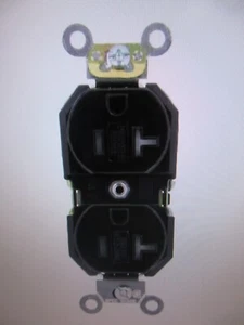 Leviton 20 Amp 125 V manipulationssichere Duplex Steckdose/Buchse schwarz TBR20-E - Bild 1 von 3